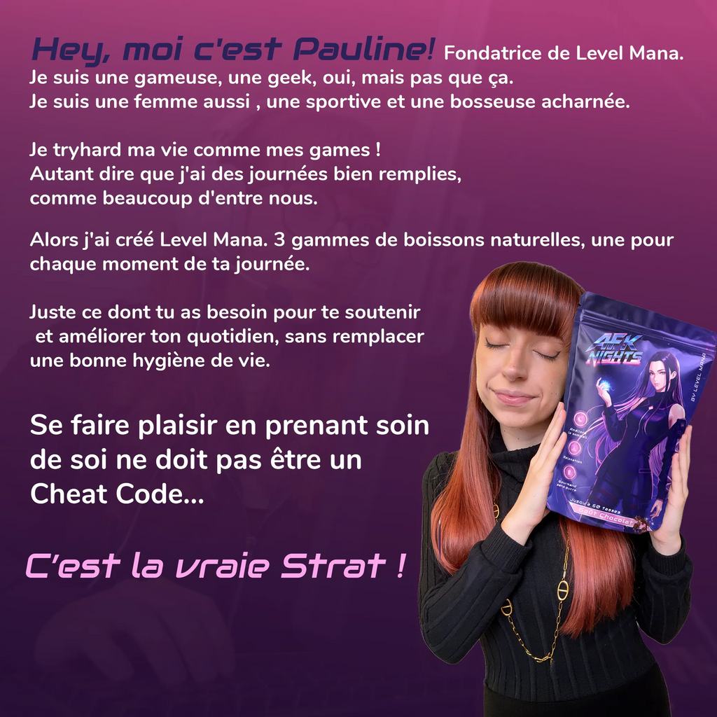 Présentation du fondateur de Level Mana pour la boisson AFK Nights chocolat. 