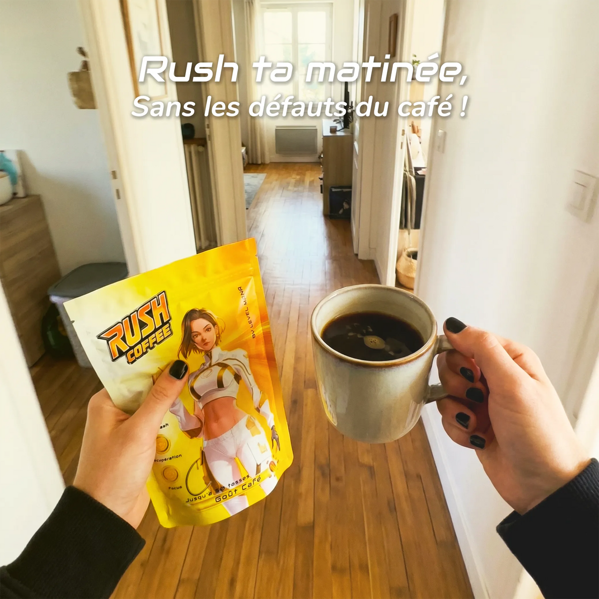 Rush ta matiné sans les défauts du café avec Rush Coffee goût café de chez Level Mana.