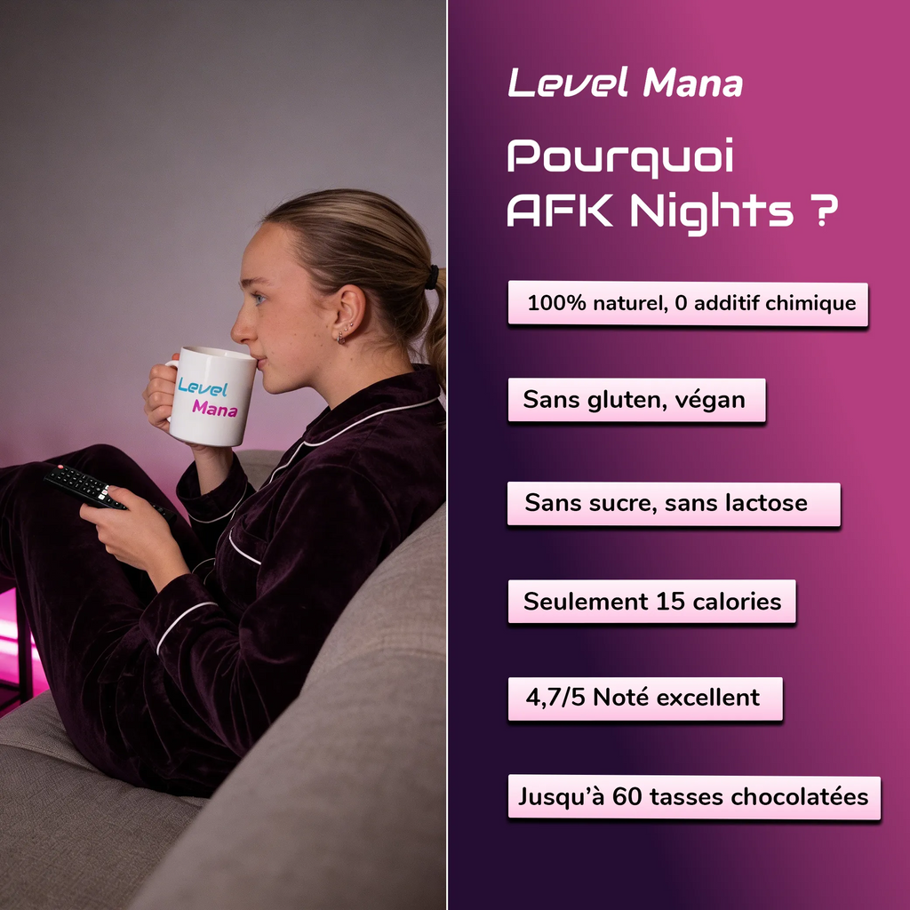 Pourquoi adopter la boisson AFK Nights goût Chocolat de chez Level Mana ?