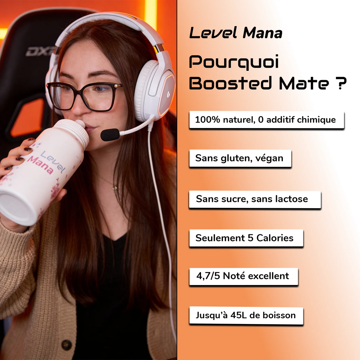 Pourquoi adopter la boisson Boosted Maté goût pêche de chez Level Mana ?